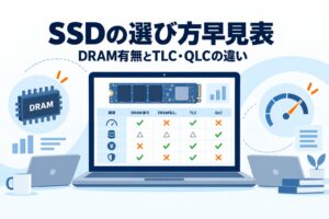SSDの選び方早見表｜DRAM有無とTLC・QLCの違い