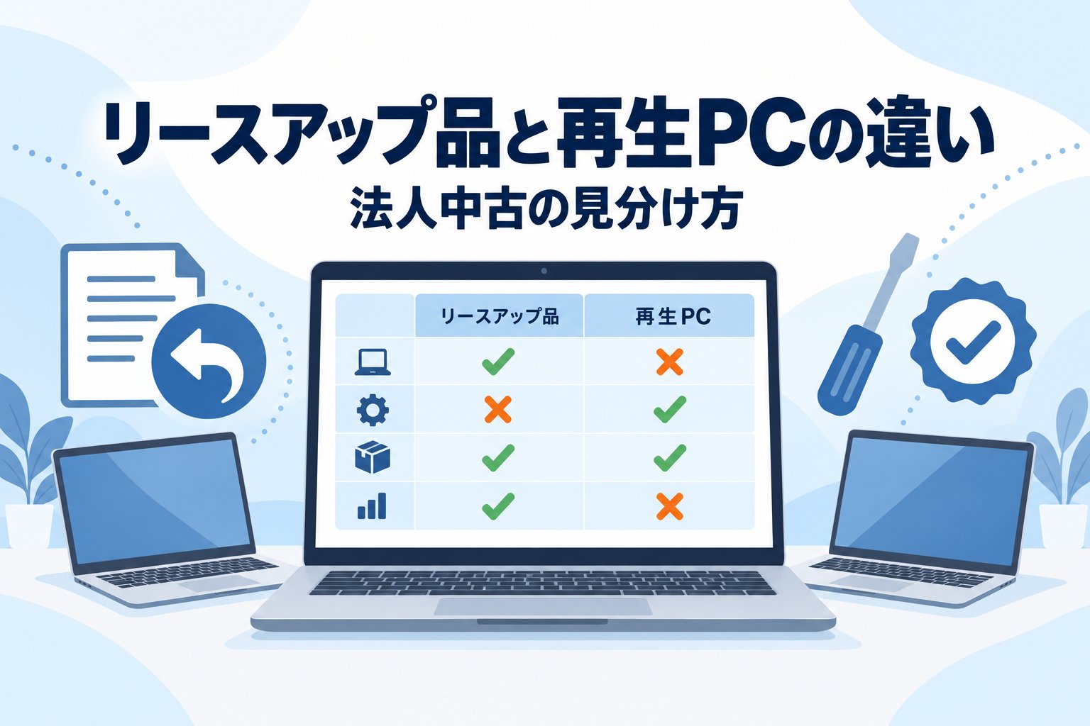リースアップ品と再生PCの違い｜法人中古の見分け方