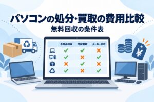 パソコンの処分・買取の費用比較｜無料回収の条件表